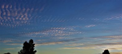 Beautiful patterns of clouds formed early in the day time