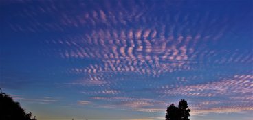 Beautiful patterns of clouds formed early in the day time