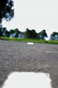 Close up of a road surface with focus on only one area