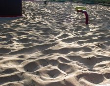 Foot prints in sand at a kids park area