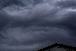 Stormy clouds forming just before unleashing of wild weather