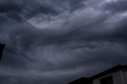 Stormy clouds forming just before unleashing of wild weather