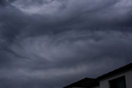 Stormy clouds forming just before unleashing of wild weather