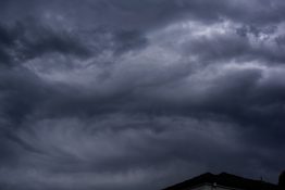 Stormy clouds forming just before unleashing of wild weather