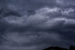 Stormy clouds forming just before unleashing of wild weather