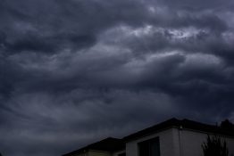 Stormy clouds forming just before unleashing of wild weather