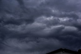 Stormy clouds forming just before unleashing of wild weather