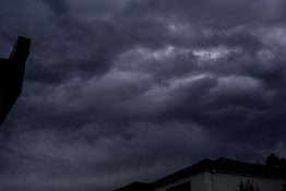 Stormy clouds forming just before unleashing of wild weather