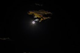 Beautiful patterns created on clouds by the brightness of moon light