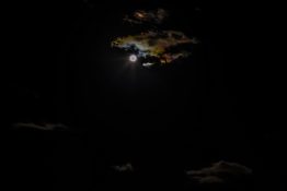 Beautiful patterns created on clouds by the brightness of moon light