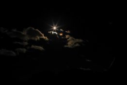 Beautiful patterns created on clouds by the brightness of moon light