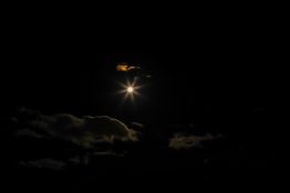 Beautiful patterns created on clouds by the brightness of moon light