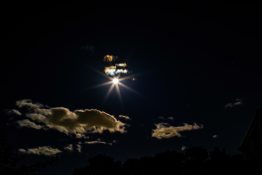 Beautiful patterns created on clouds by the brightness of moon light