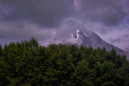 Cloud partially covering Mt Taranaki - New Plymouth, New Zealand