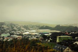 View of residential area near Wellington Airport in New Zealand