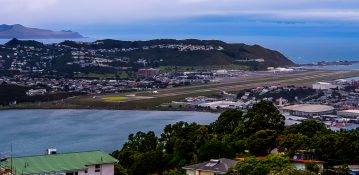 View of Wellington airport from Mt Wellington