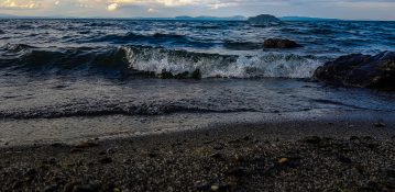 Small waves rolling towards the shores