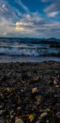 Waves crushing into the beach