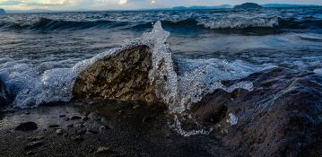 Small waves rolling towards the shores