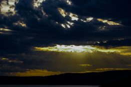 Magnificent golden sunset at Lake Taupou - New Zealand