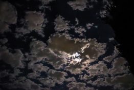 Full moon on a cloudy night