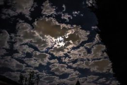 Full moon on a cloudy night