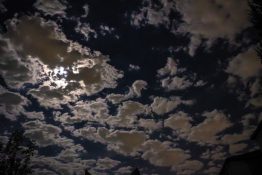 Full moon on a cloudy night