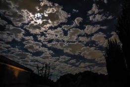 Full moon on a cloudy night