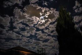 Full moon on a cloudy night