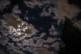 Full moon on a cloudy night