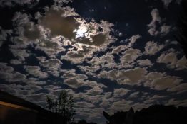 Full moon on a cloudy night