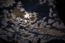 Full moon on a cloudy night