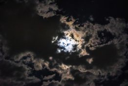 Full moon on a cloudy night