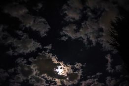 Full moon on a cloudy night