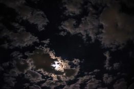 Full moon on a cloudy night