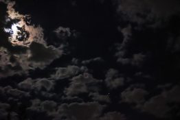 Full moon on a cloudy night