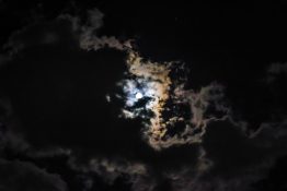 Full moon on a cloudy night