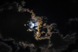 Full moon on a cloudy night