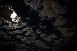 Full moon on a cloudy night