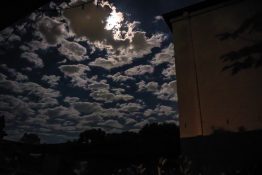 Full moon on a cloudy night