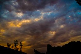 Colourful evening clouds