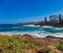 Huge waves crashing on the retainers in Kiama