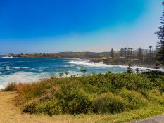 Huge waves crashing on the retainers in Kiama