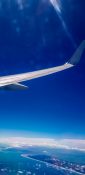 Beautiful view of blue sky from a planes window