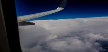 Beautiful view of clouds from a planes window