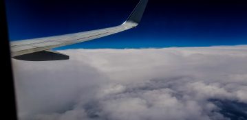 Beautiful view of clouds from a planes window