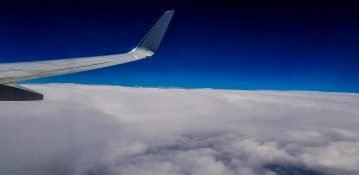 Beautiful view of clouds from a planes window