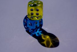 Two colorful dice