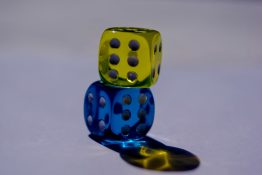 Two colorful dice