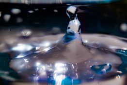 Water splashing out of a glass